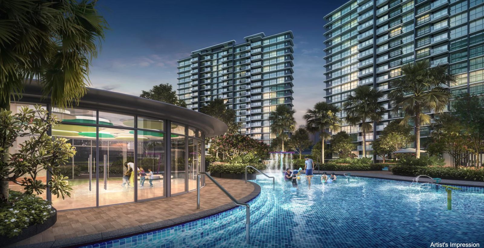 Kids' pool and clubhouse at Chuan Park — artist's impression